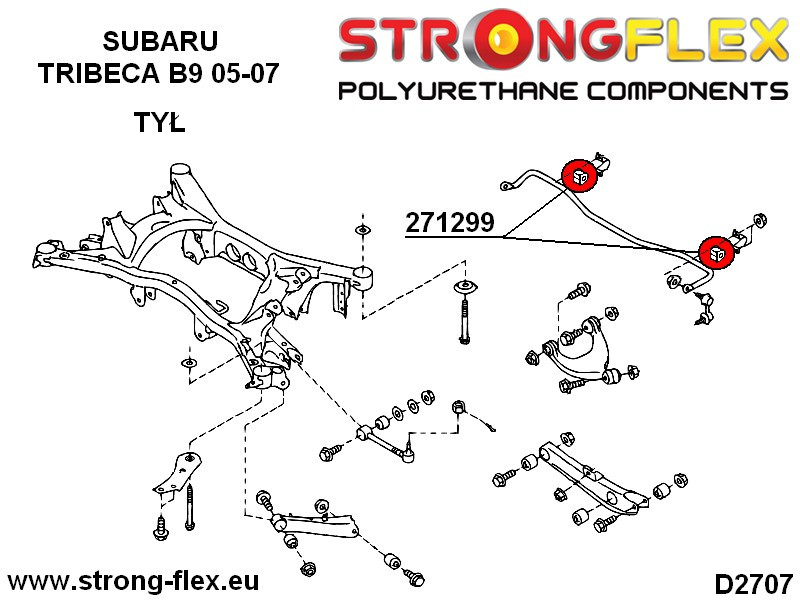 Rear anti roll bar bush 15mm SPORT
