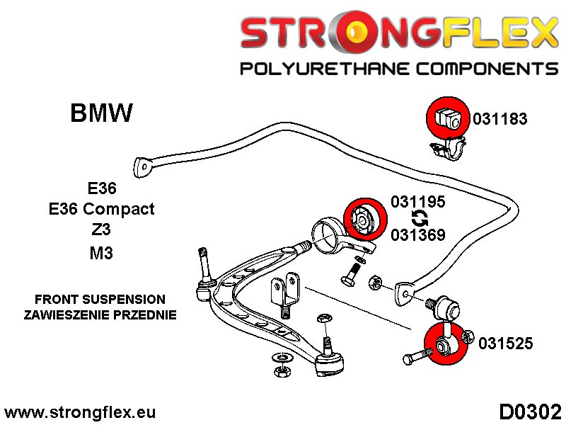 Front anti roll bar link bush SPORT