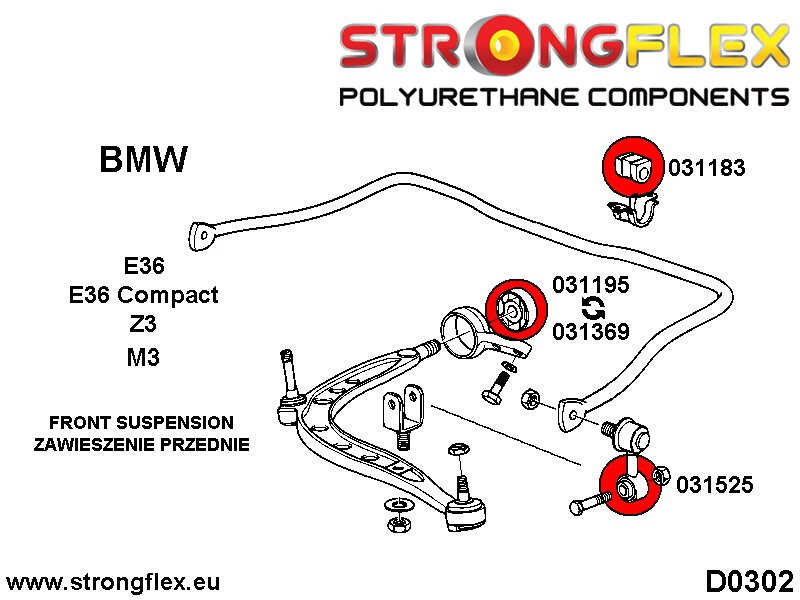 Front anti roll bar link bush