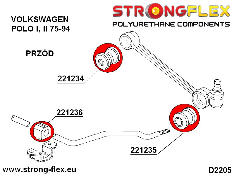 Front suspension bush kit SPORT