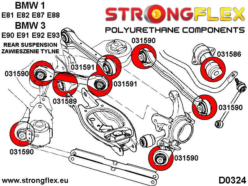 Rear anti roll bar bush