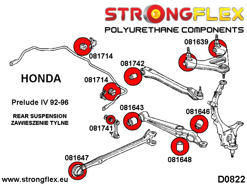YS Rear suspension bush kit - Polyurethane
