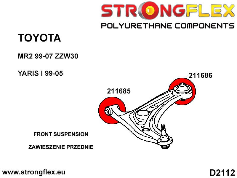 Front wishbone front bush