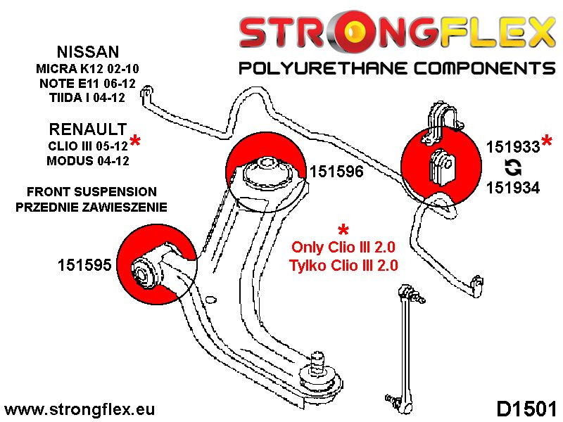 Front anti roll bar bush SPORT