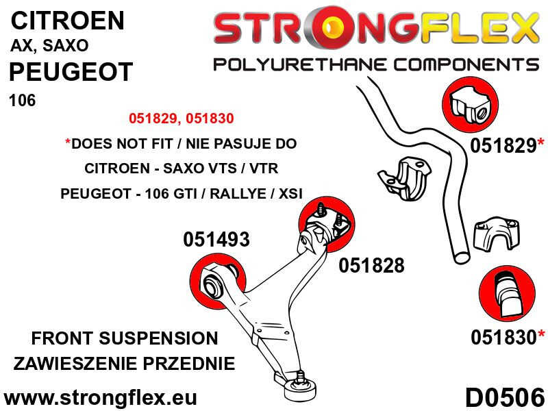 Front anti roll bar bush