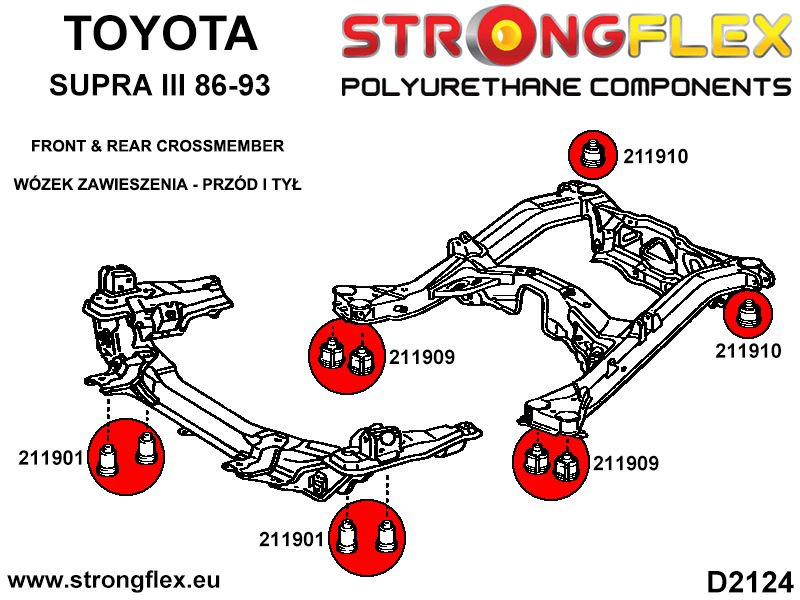 Toyota Supra MK3 Front subframe bush kit