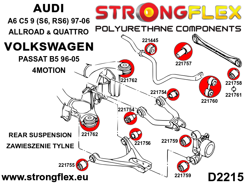 Rear anti roll bar link bush