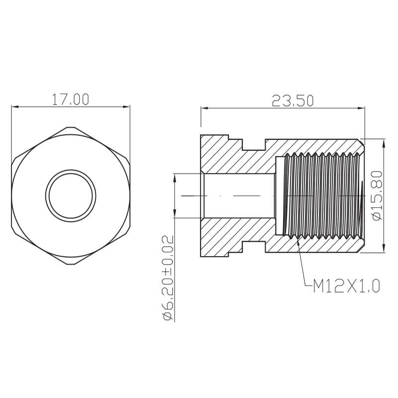 Brake fitting female M12x1
