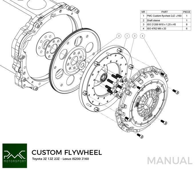 PMC Adapter Kit Toyota JZ - Toyota Altezza / Lexus IS200