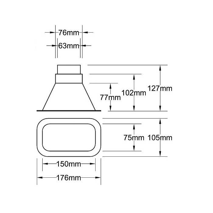 Inlet 63+76mm Black