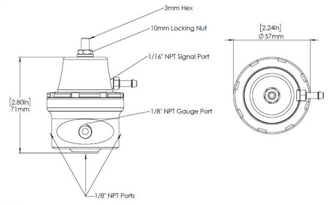Turbosmart Fuel Pressure regulator Kompact (1/8"NPT) Sleeper