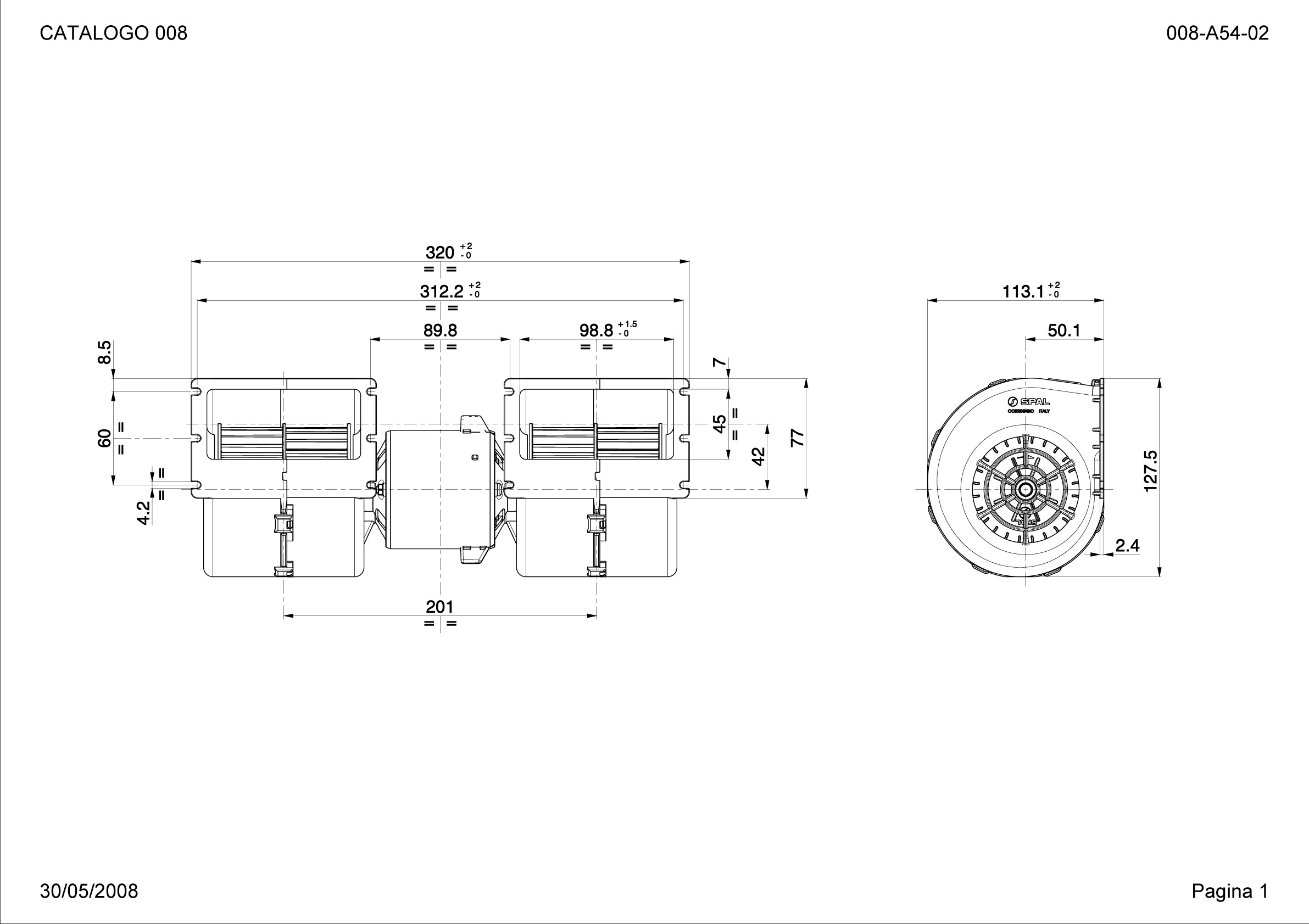 SPAL Double Radial fan 920 m³/h