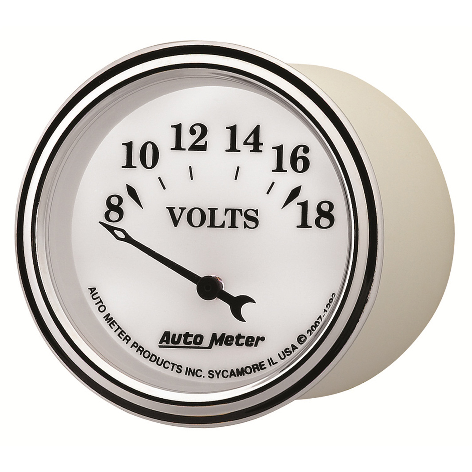 2-1/16" Voltmeter, 8-18v, Old-Tyme White Ii