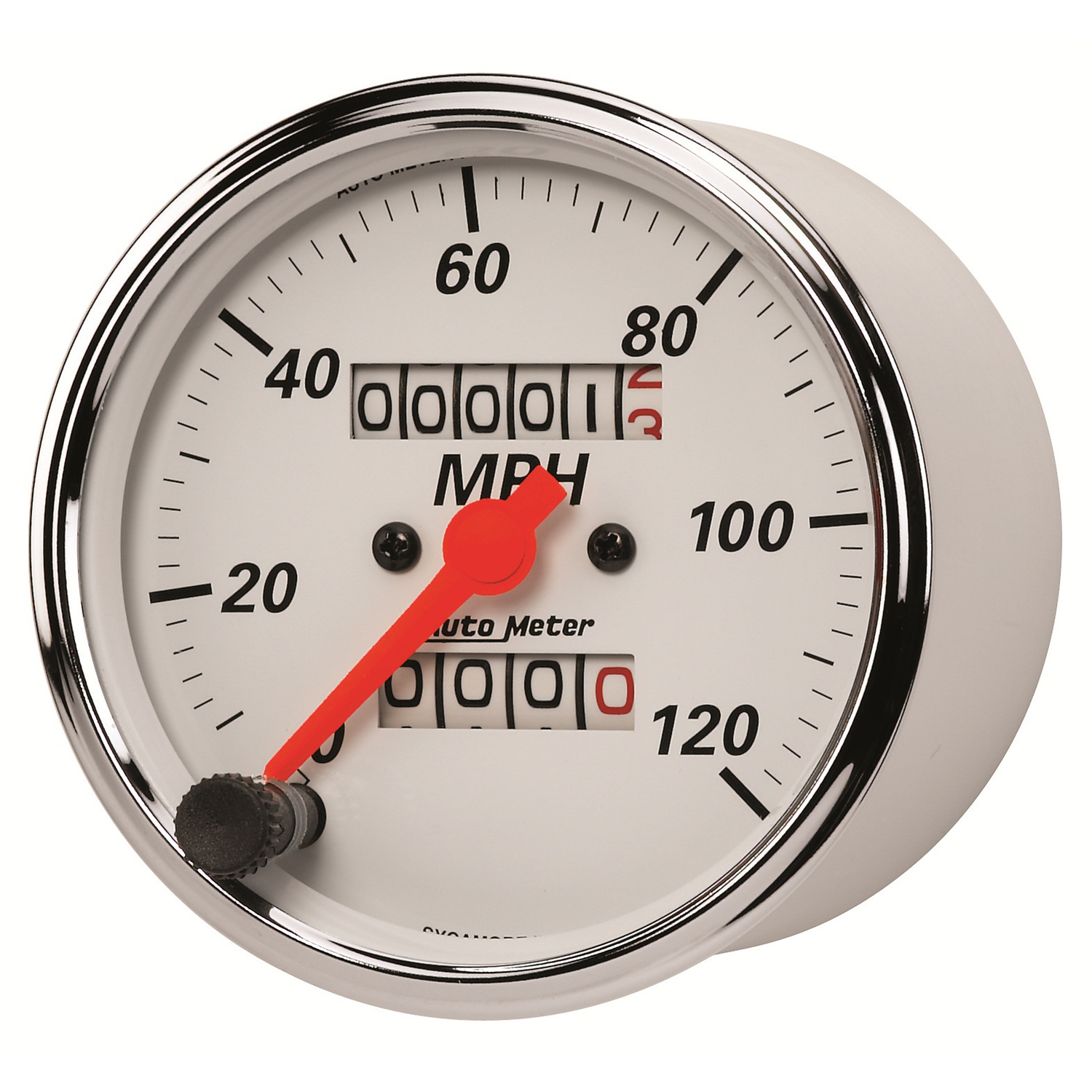 3-1/8" Speedometer, 0-120 Mph, Arctic White