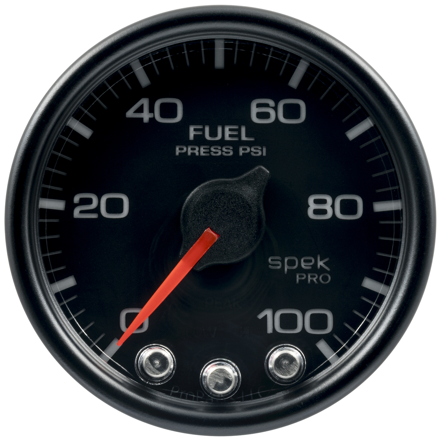 2-1/16" Fuel Pressure, 0-100 Psi, Spek-Pro, Black/Black, Ecu