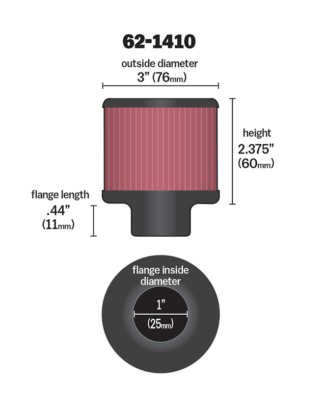 K&N Crankcase filter 25mm (1")