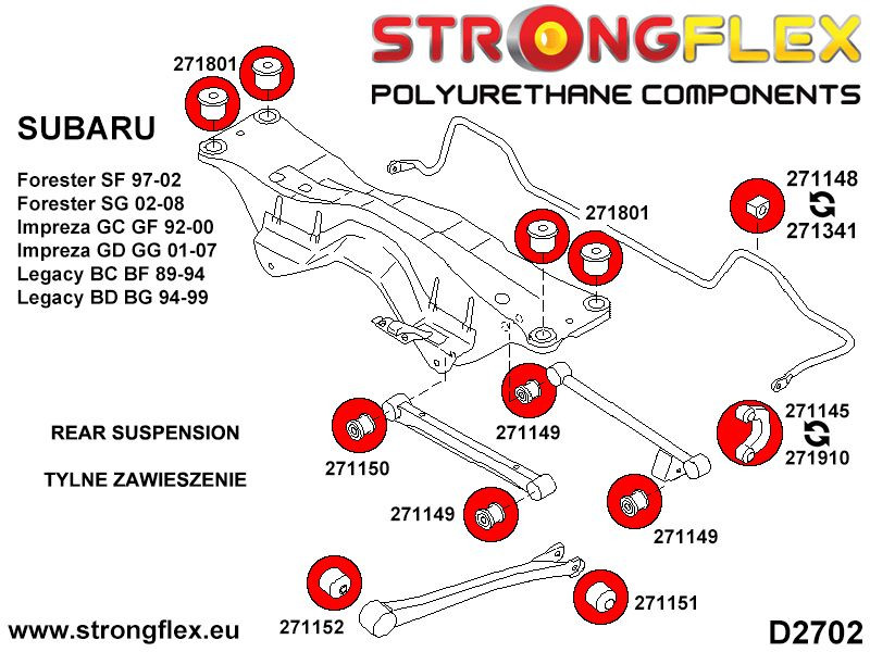 Front & rear anti roll bar bush SPORT