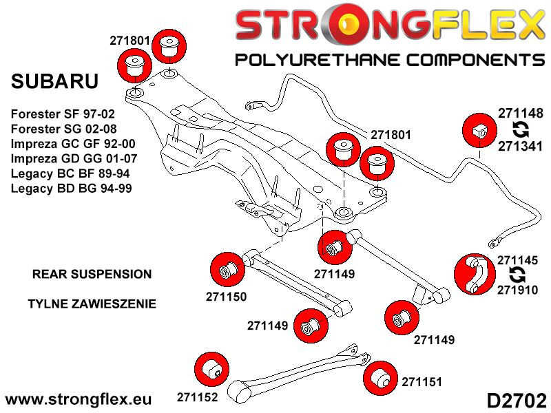 Front & rear anti roll bar bush