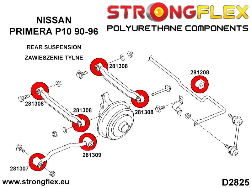 Rear anti roll bar bush