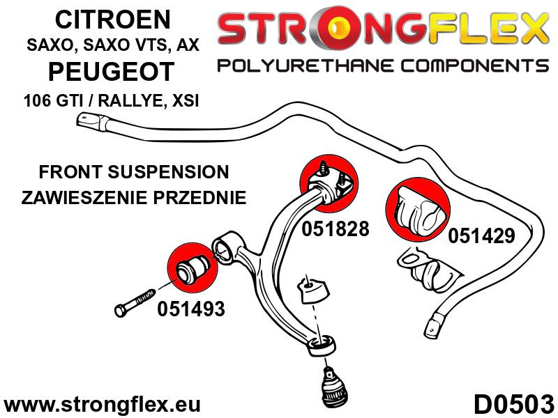 Front wishbone front bush
