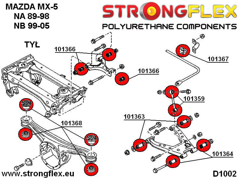 Rear lower outer suspension bush SPORT
