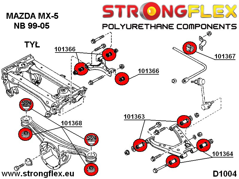Rear upper inner & outer suspension bush SPORT