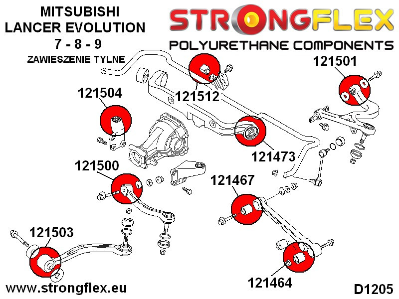 Rear suspension front arm bush