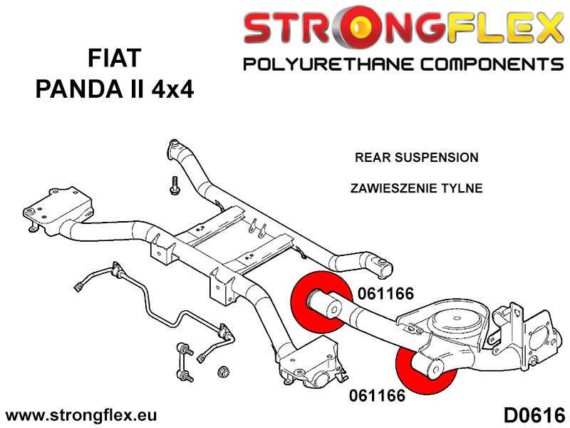 Rear trailing arm bushes kit SPORT
