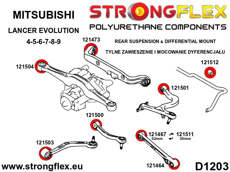 Rear suspension bush kit