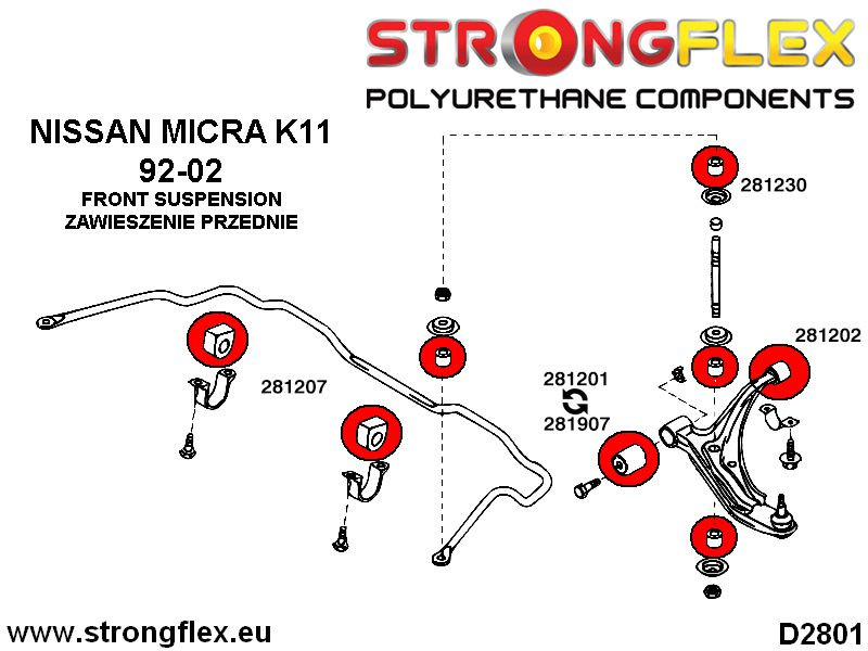 Front suspension bush kit