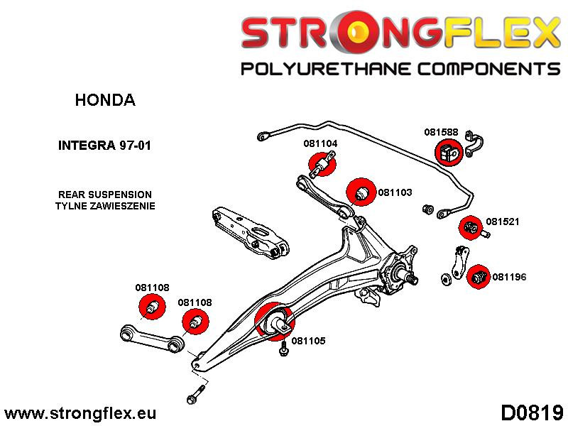 Rear anti roll bar bush
