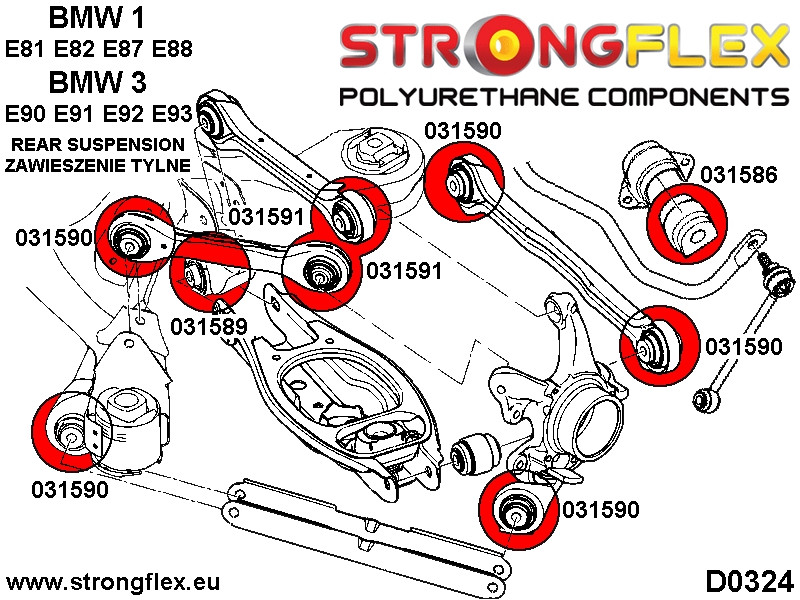 Rear anti roll bar bush