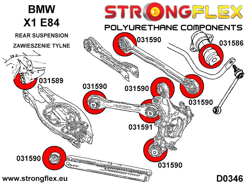 Rear upper control arm to chassis bush SPORT