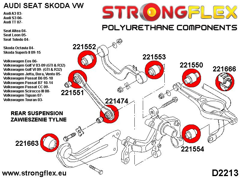 Rear suspension bush kit