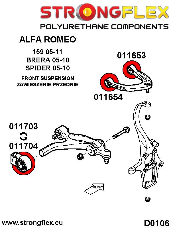 Front lower arm rear bush 54mm SPORT
