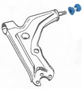 Saab 9000 Front control arm bushings, front axle polyurethane