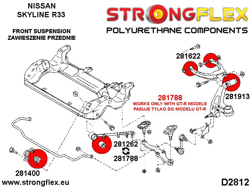 Front lower radius arm to chassis bush GT-R
