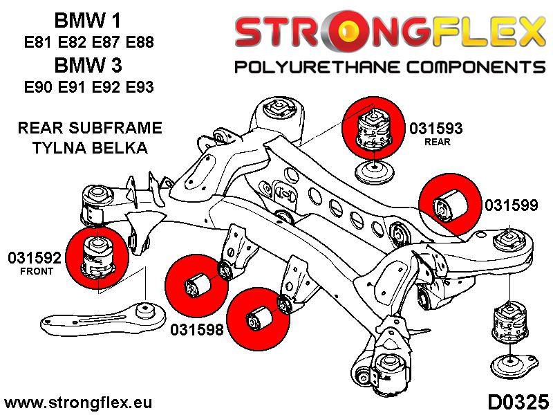 Rear subframe bush kit