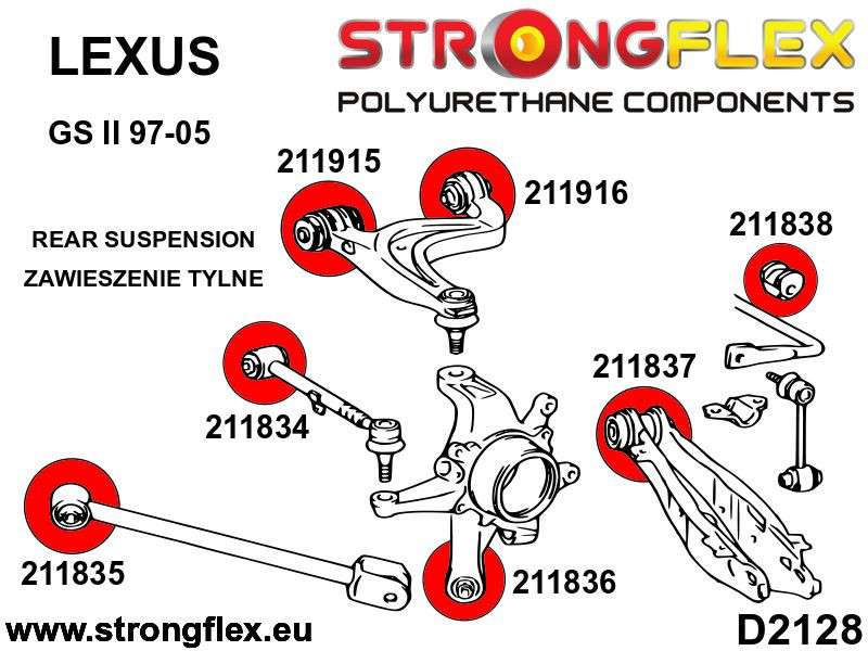 Rear suspension bush kit SPORT