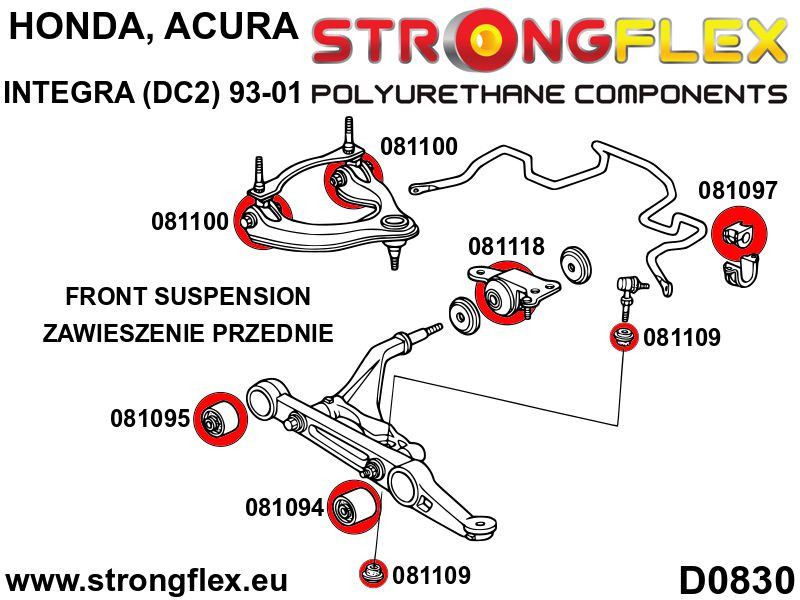 Front suspension bush kit