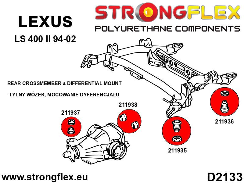 Rear crossmember bush kit