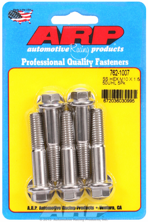 M10 x 1.50 x 50 hex SS bolts (5pcs)