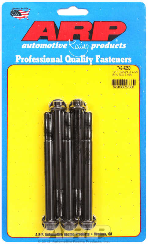 "3/8""-24 x 4.250 12pt black oxide bolts" (5pcs)