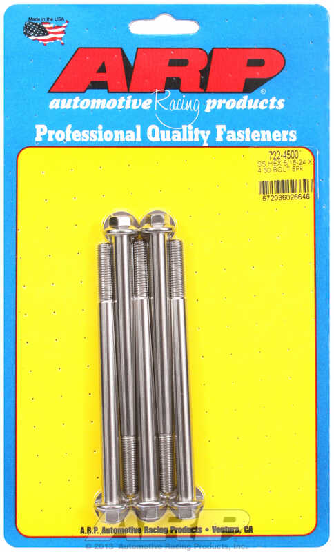 "5/16""-24 x 4.500 hex SS bolts" (5pcs)