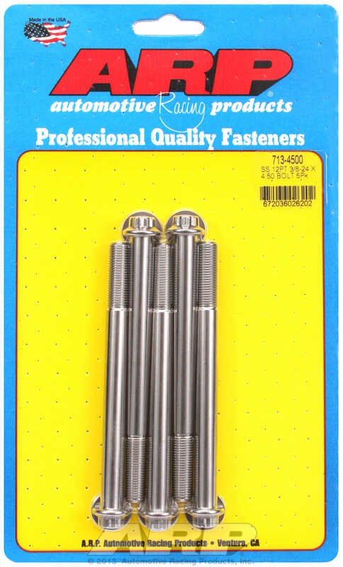 "3/8""-24 x 4.500 12pt SS bolts" (5pcs)