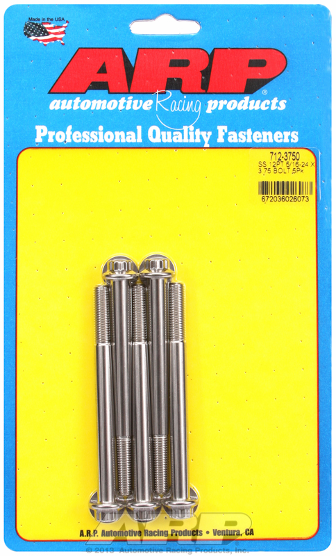 "5/16""-24 x 3.750 12pt SS bolts" (5pcs)