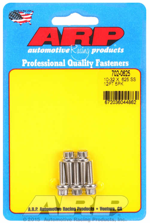 ARP Bolt 10-32 x 0.625" SS 12PT 5 Pcs.