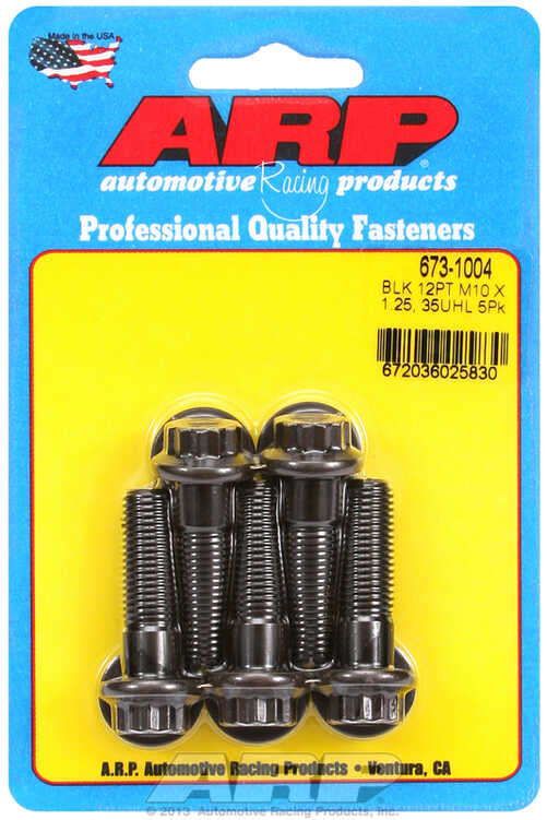 M10 x 1.25 x 35 12pt black oxide bolts (5pcs)