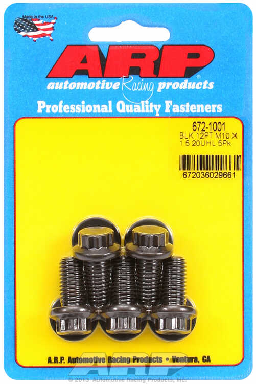 M10 x 1.50 x 20 12pt black oxide bolts (5pcs)