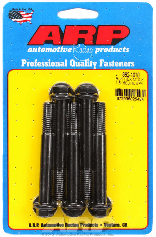 ARP M10 x 1.50 x 80 hex black oxide bolts (5pcs)